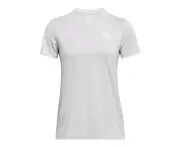 Under Armour Womens Tech Twist Short Sleeve V Neck T Shirt - Halo Gray White