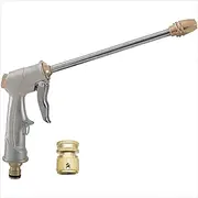 Fecovanti Long Rod Garden Hose Nozzle Heavy Duty metal Brass sprayer 360° Rotaing spray gun, fits 3/4” Garden Hose Thread,for Watering Plants,Lawn and Patio Cleaning,Car Washing,Showering Dogs&Pets