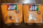 2-PACK Jif Squeezy Twinpack Peanut Butter & Chocolate Spread 27 oz