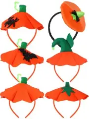 Yexiya 6 Pcs Halloween Pumpkin Headband pumpkin hat Dress up Headband for Wom...