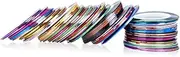 Vaguelly 60 Sets Striping Tape for Nail Art Decoration with Storage Boxes for DIY Nail Design Hands Toes and False Compatible with Gel and Polish