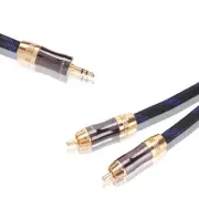 Dual Shielded (OD 8.0mm) 3.5mm AUX to 2 RCA Audio Adapter Cable (2FT)