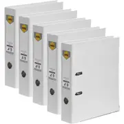 Marbig Linen Lever Arch File Folder A4 White 5 Pack