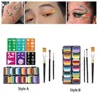 Face Body Paint Palette Makeup Pigment Palette Facepaints, Makeup with Brushes,