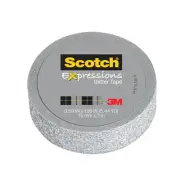 Scotch Expressions Glitter Tape: 0.59 in. x 196 in. (Silver)