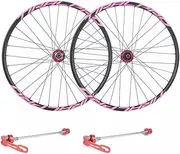 Mountain Bike Wheelset 26 27.5 29inch Disc Brake Wheels Quasi-Vacuum Rims MTB Front Rear Wheel Set Quick Release 8 9 10 11 Speed Cassette Bearing Hubs (Color : Pink, Size : 29inch)