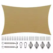 COLOURTREE Sun Shade Sail 10'x16' 190 GSM Sand Beige Rectangle w/Kit Extendable