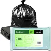 240L Heavy Duty black bin liners rubbish bags carton/100