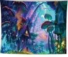 Psychedelic mushroom tapestry 79 by 59