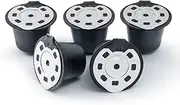 5 Pack Nespreso Reusable Capsules Stainless Steel Lids Refillable Coffee Pods For Nespreso Machines (OriginalLine Compatible