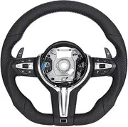 Full Perforated Leather Flat Sole Steering Wheel，Compatible With BMWSteering Wheel ，Compatible With BMW F10 F30 F20 F80 F18 M5 F90 F48 F25 X5 F15 F85 X6(M3)
