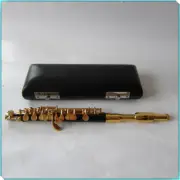 Top Gold Plated Piccolo Flute Black Bakelite Material C Key Italian pad Case