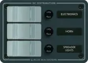 Blue Sea Slate Grey 3 Position Vertical 12/24v Water Resistant Switch Panel 8054
