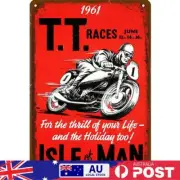 Rust Free UV Protected Metal Motorcycle Sign Vintage Bar Wall Hanging Poster