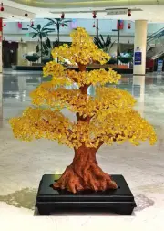 Citrine Quartz Crystal Bonsai Not old pines gather treasure tree of Life decor