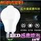 紅外線感應燈 人體感應燈 10W/12W E27 LED燈泡 人體感應防盜燈 樓梯燈/車庫燈泡/走道燈/浴室燈/陽台燈