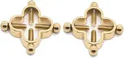[Niaspi] 2Pcs Four Leaf Clover Non-Piercing Nipple Rings Stainless Steel Fake Nipple Rings Shield Barbell Ring Nipple Piercing Summer Beach Faux Body Jewelry for Women