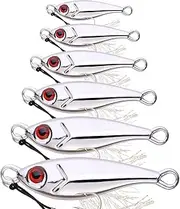 Bass Lures Freshwater,Metal Swimbait for Trout | Realistic Jig Sequin Lures Set of 6 with 3D Eyes for Freshwater Saltwater Offshore Trolling Night