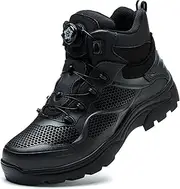 [PENXZT] Safety Trainers Mens Women Steel Toe Cap Trainers with rotary button Lightweight Comfortable Breathable Puncture Proof Work Sneakers Safety Boots
