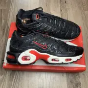 Nike Womens Air Max Plus Premium Sneakers Black University Red BV6116-001 Size 5