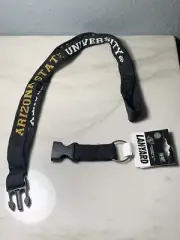 BLACK ARIZONA STATE SUN DEVILS ASU Detachable Clip On Keyring Lanyard NEW