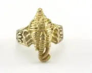 Elephant Adjustable Ring Raw Brass (19mm 9US inner size) 3375