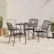 5 Piece Garden Dining Set Anthracite Steel Outdoor Furniture Patio Table C 87966