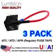 3 Pack Regular ATO ATC APR Add-A-Circuit Lumision Fuse Tap Lot Dash Cam Radar