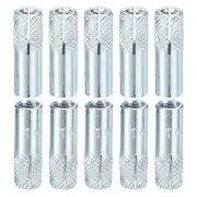 1/4"x1" Drop-In Anchors 100Pack Carbon Steel Sleeve Anchors Silver