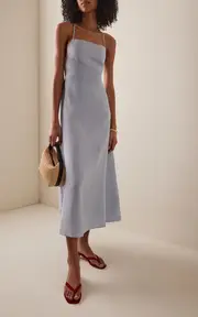 [Posse] Exclusive Riviera Lori Open-Back Linen Maxi Dress