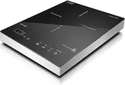 CASO S-Line 2100 Induction Hob Mobile, Precise SmartControl 60-240°C, Timer up to 180 Minutes, Pots up to 24 cm, 2100 Watt, Glass Ceramic Stainless Steel, Black