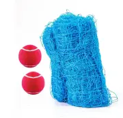 Nylon Cricket Practice Net With Cricket Tennis Ball, Ideal for Practice (Blue)