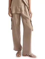 [Seed Heritage] Satin Cargo Pant in Cookie