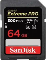 SanDisk 64GB Extreme PRO SDXC UHS-II Memory Card - C10, U3, V90, 8K, 4K, Full HD