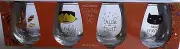 HALLOWEEN STEMLESS WINE GLASSES Set of 4 Assorted Sayings 16 oz