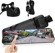 HEALLILY 1Set Streaming Media Mirror Dash Cam with Front and Rear Recording Wide Angle Automatic Rearview Camera for Enhanced Safety and Loop Recording