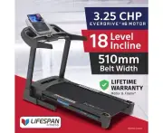 Lifespan Fitness Apex Treadmill 18km/h 510mm Belt Width Foldable Treadmill