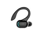 Wireless Headset Bluetooth Earphone Ear Hook Single Mini Business Headphone HIFI Bass Noise Cancelling Sports Gaming Earbuds - Black