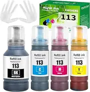 FANSHENG 113 Ink Compatible with Epson 113 Ink Bottles for ET-16150 ET-16600 ET-16650 ET-15000 ET-5100 ET-5150 ET-5160 ET-5170 ET-5800 ET-5850 ET-5850 ET-5850 ET-5850 ET-588 80 Pro E80T-5800 Printer