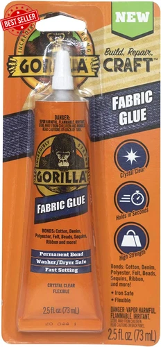 Fabric Glue, 100 Percentage Waterproof, No Sew Solution, Washer/Dryer Safe, Perm