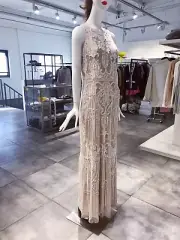 AIDAN MATTOX Elegant Beaded Gown Dress Size 14 NWT