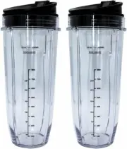 ( 2 Pack ) 32 Ounce Cup with Sip N Seal Lids Compatible with Ninja Auto-iQ iQ 10