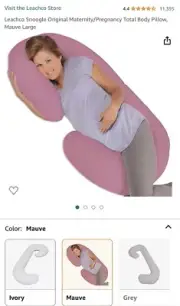 Leachco Snoogle Chic Total Body Pillow - Pink Pregnancy Comfort The Original New