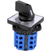 3 Positions On-Off-On Changeover Control Rotary Cam Switch 20A Black Blue