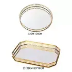 Perfume Tray Glass Iron Cosmetic Mirror Tray Skincare Organizer Vanity Tray for