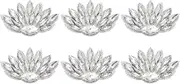 uxcell 6Pcs Handmade Beaded Patches, Peacock Tail Glass Crystal Appliques Sew on Rhinestone Patch for Clothing DIY Sewing Accessories, Clear