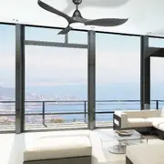 52" Wave DC Ceiling Fan Matt Black, Satin White with Light MWF1333 Martec Lighting