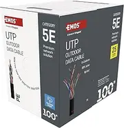 EMOS - UTP Network Cable CAT 5e, 100m, PE - CAT5e Patch Cable UTP - Gigabit LAN Cable - unshielded Ethernet Cable - for Outdoor use