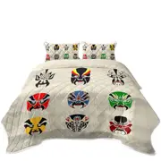 Multi Colored Warrior Masks Coverlet