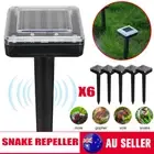 6pcs Snake Repeller Solar Powered Ultrasonic Mole Mice Pest/Rodent Rat Repellent